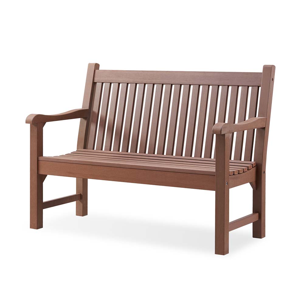 Garden Bench factory 2-Person Poly Lumber Outdoor Bench MTOB01 Coffee