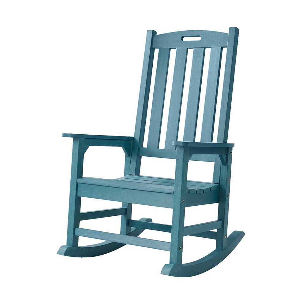 Outdoor Rocking Chair Resin PS Garden Chair Cost MTRC01 Blue