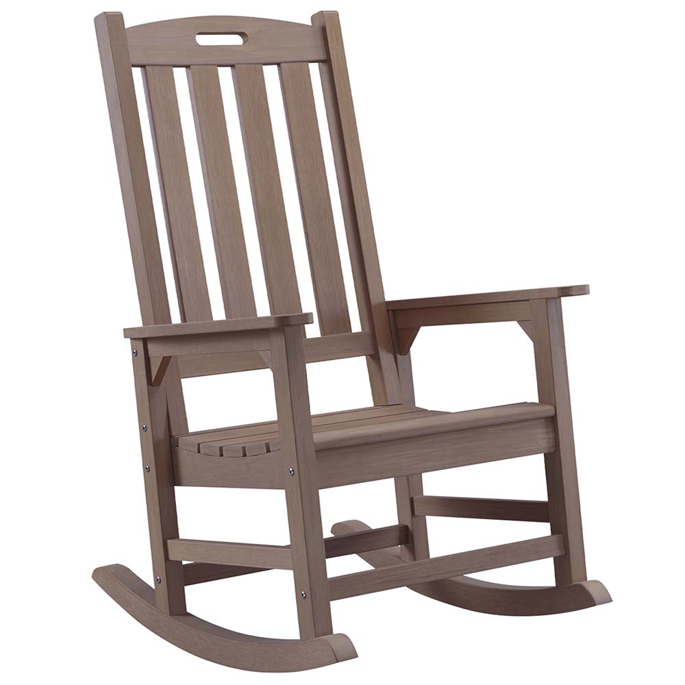Outdoor Rocking Chair Resin PS Garden Chair Cost MTRC01 Coffee