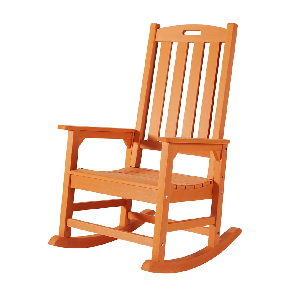 Outdoor Rocking Chair Resin PS Garden Chair Cost MTRC01 Orange