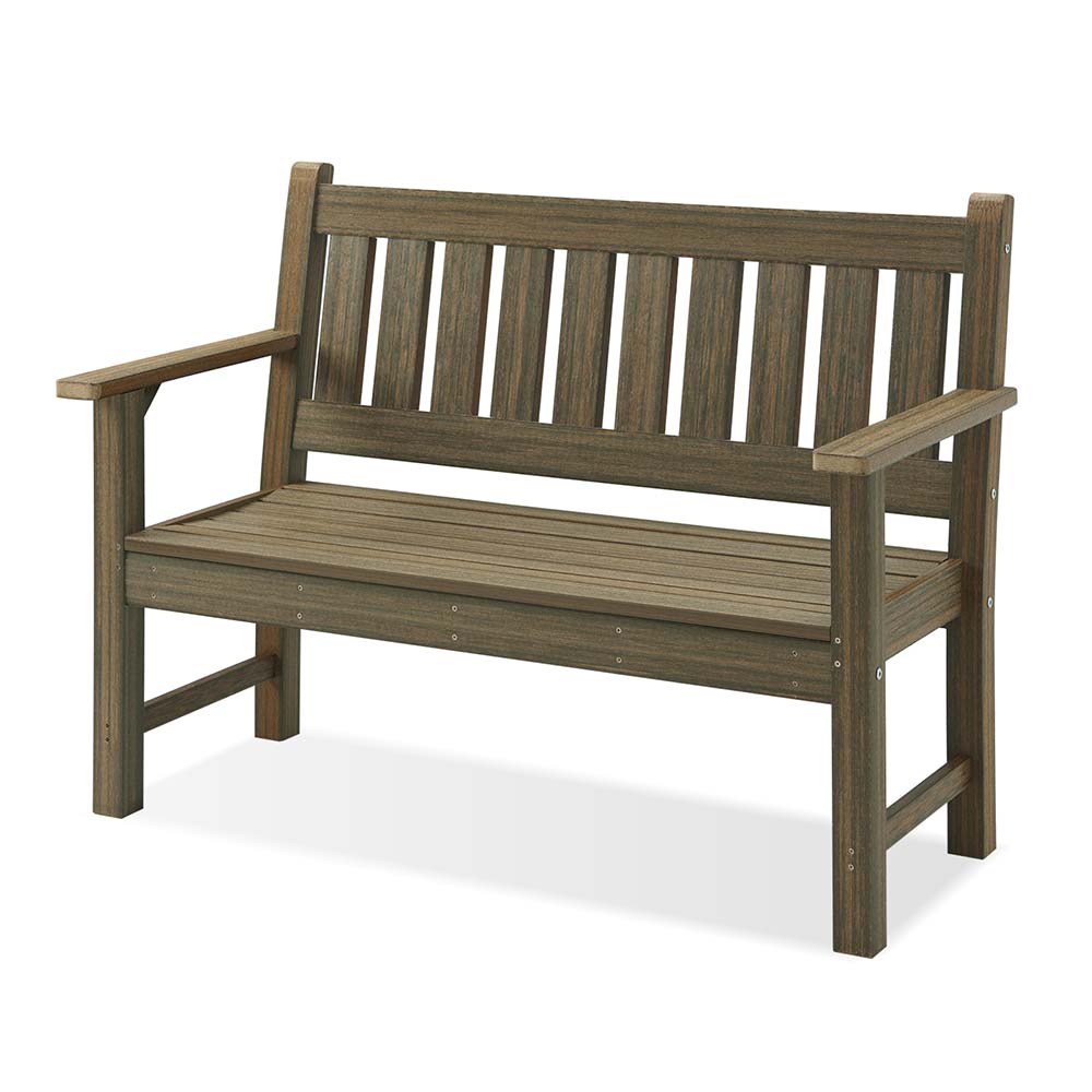 Patio Bench Plastic Wood Front Porch HDPE Bench ACOB01 dark coffee