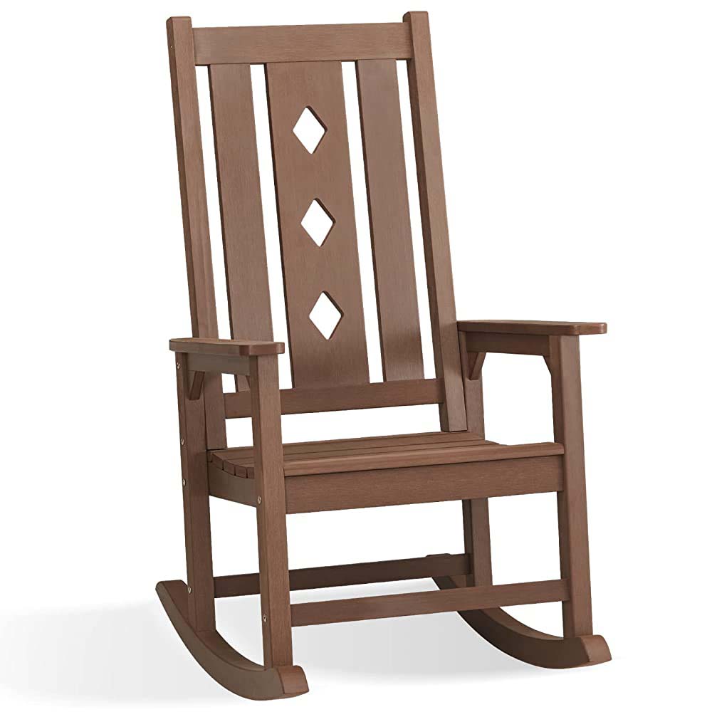 Patio Rocking Chair PS Wood Chair B2B EDRC01 Coffee