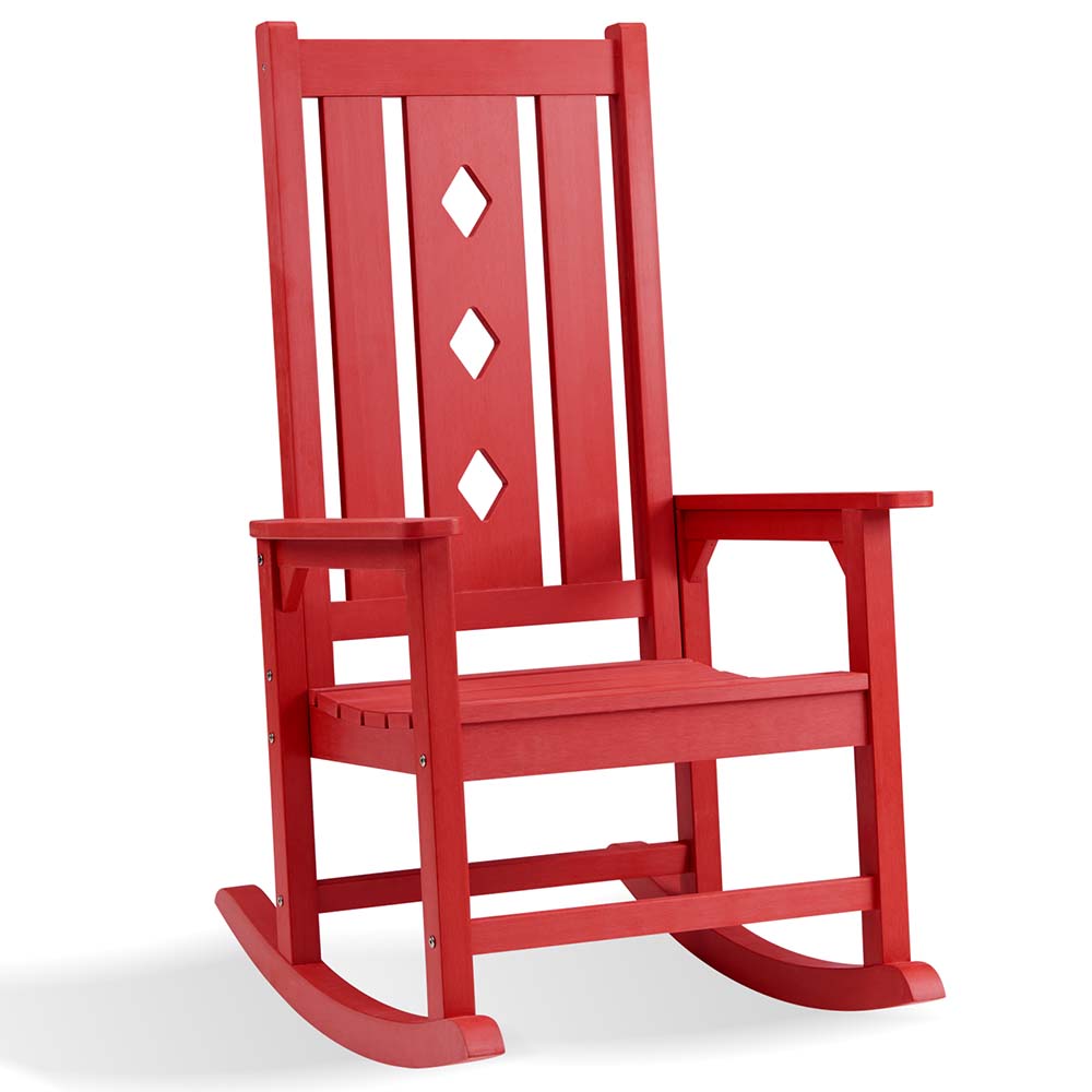 Patio Rocking Chair PS Wood Chair B2B EDRC01 Red