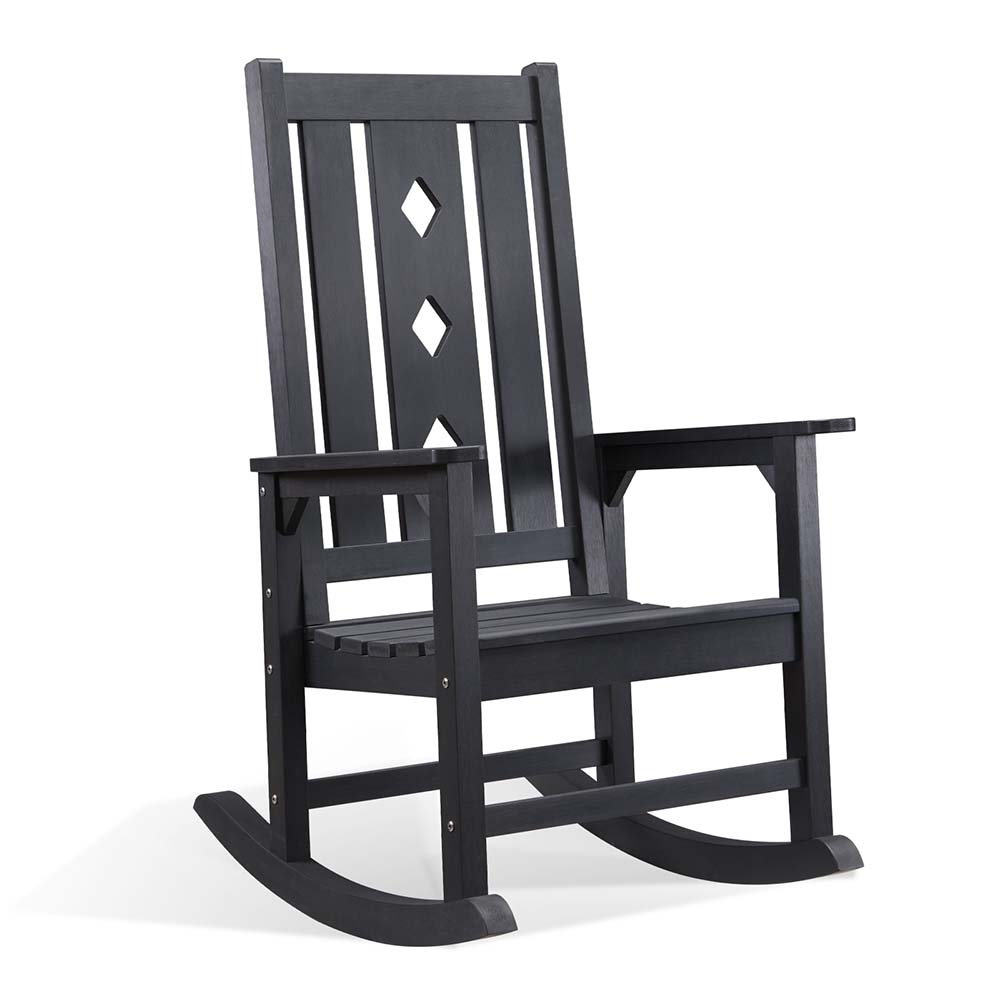 Patio Rocking Chair PS Wood Chair B2B EDRC01Black