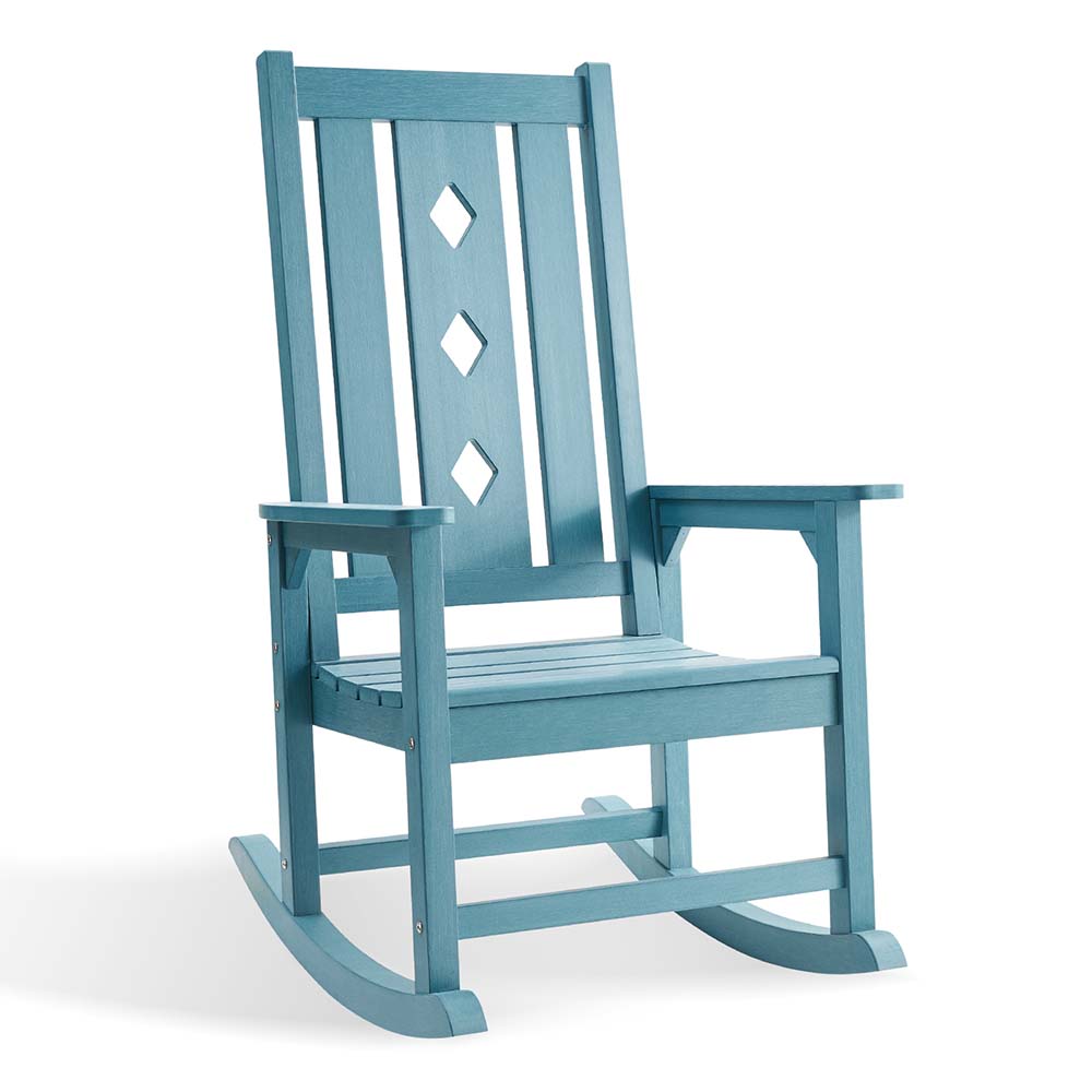 Patio Rocking Chair PS Wood Chair B2B EDRC01Blue
