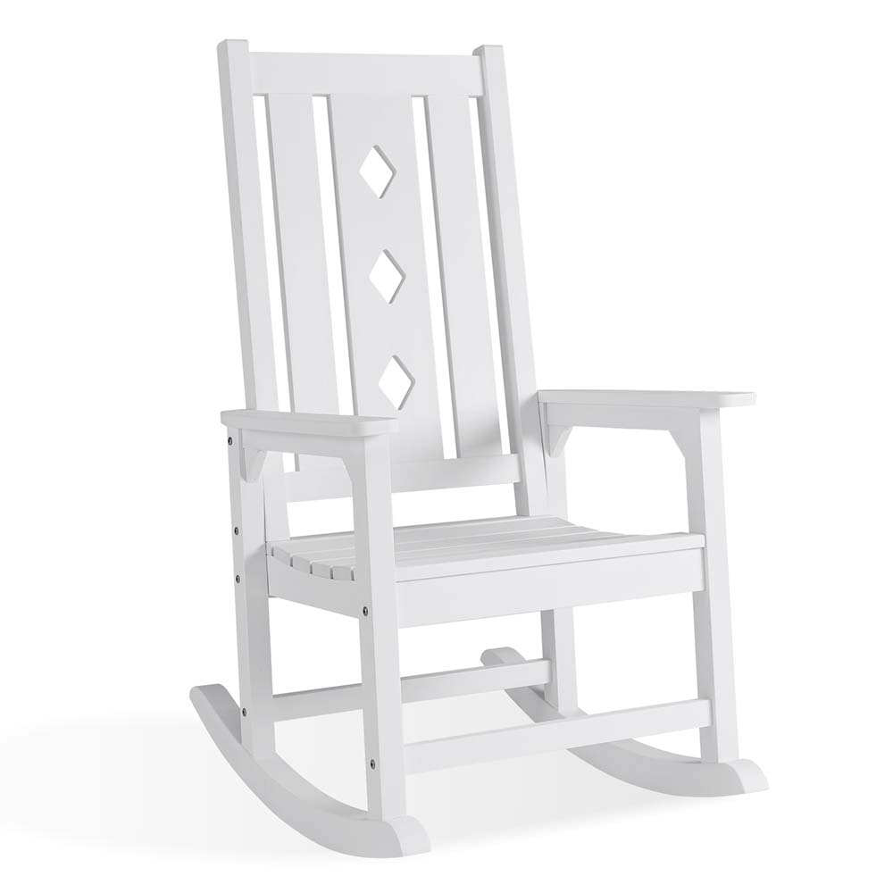 Patio Rocking Chair PS Wood Chair B2B EDRC01White